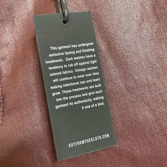 Kut from the Kloth Mia High Rise Skinny Wet Look Bordeaux Jeans 14 NWT - Picture 4 of 11